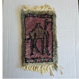 Hand Woven Camel Rug Dollhouse Coaster Small 4 x 7"